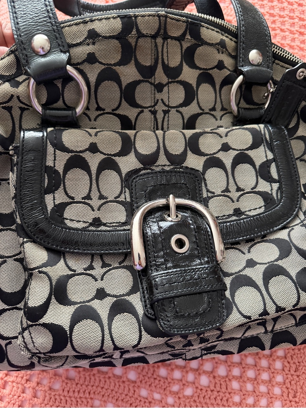 vintage Coach Soho Signature jacquard satchel, from the mid-2000s/Y2K era - Picture 2 of 5